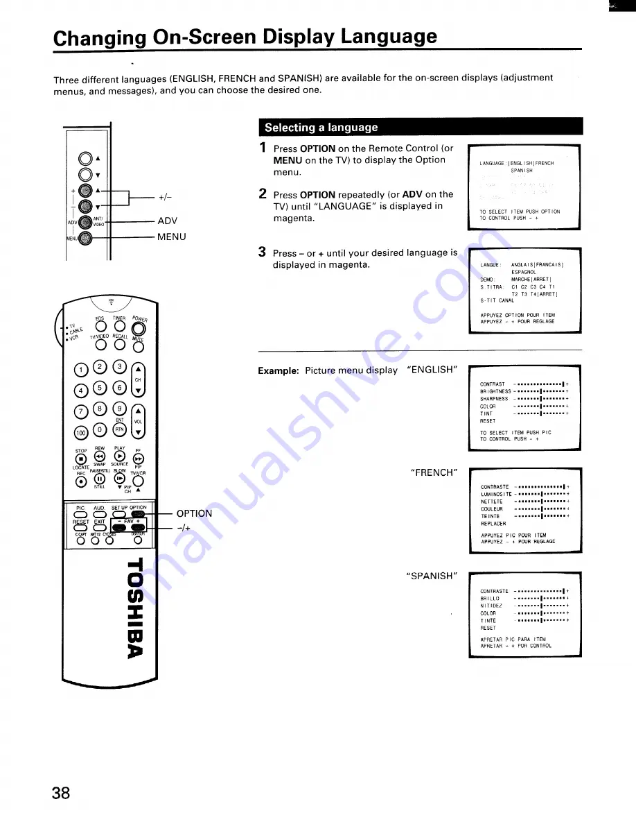 Toshiba CX36F84 Owner'S Manual Download Page 38