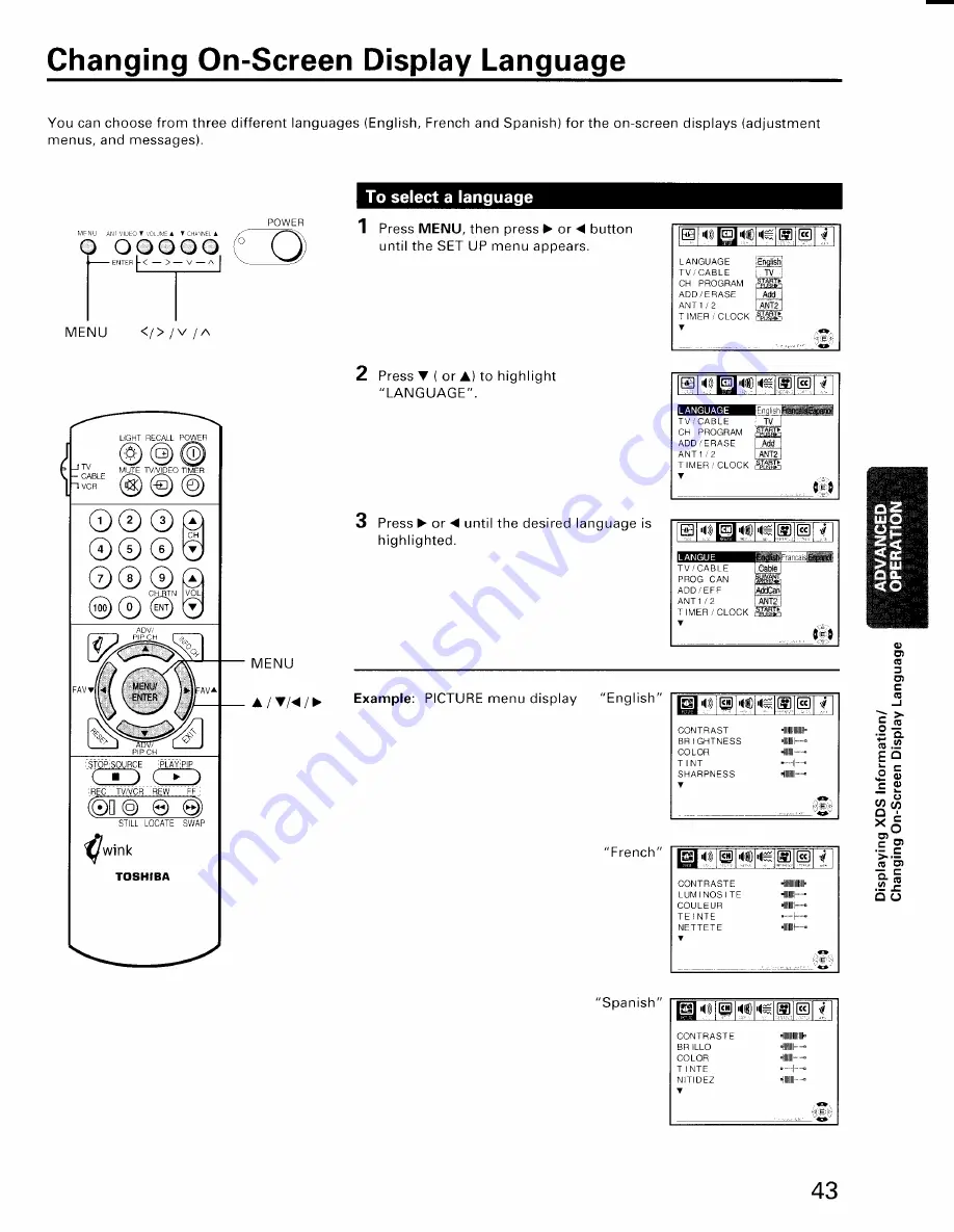 Toshiba CX36H64 Owner'S Manual Download Page 43