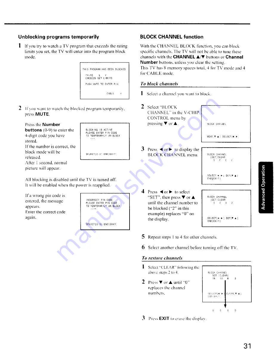 Toshiba CZ 36T31 Owner'S Manual Download Page 31