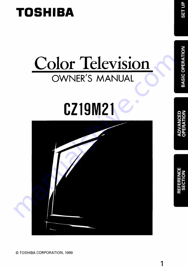 Toshiba CZ19M21 Owner'S Manual Download Page 1