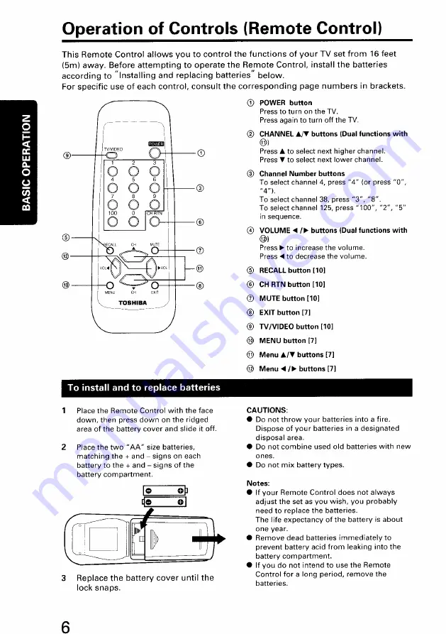 Toshiba CZ19M21 Скачать руководство пользователя страница 6