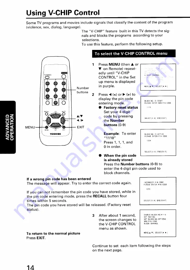 Toshiba CZ19M21 Owner'S Manual Download Page 14