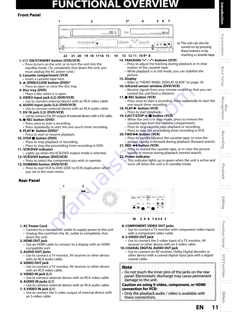 Toshiba DVR620KU Owner'S Manual Download Page 11