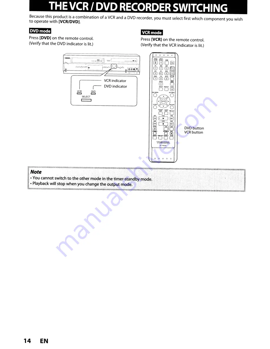 Toshiba DVR620KU Скачать руководство пользователя страница 14