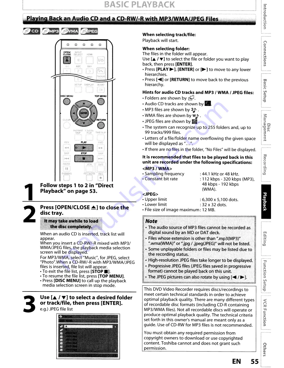 Toshiba DVR620KU Owner'S Manual Download Page 55