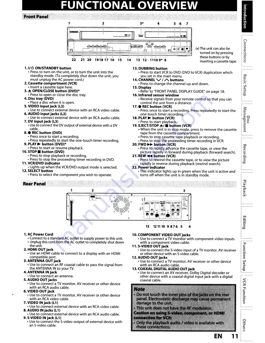 Toshiba DVR670KU Owner'S Manual Download Page 11