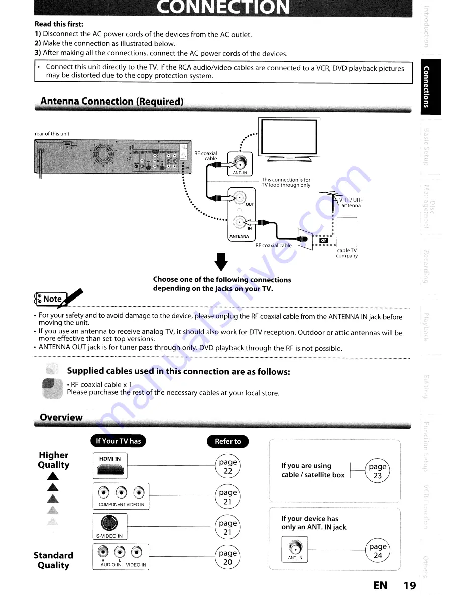 Toshiba DVR670KU Owner'S Manual Download Page 19