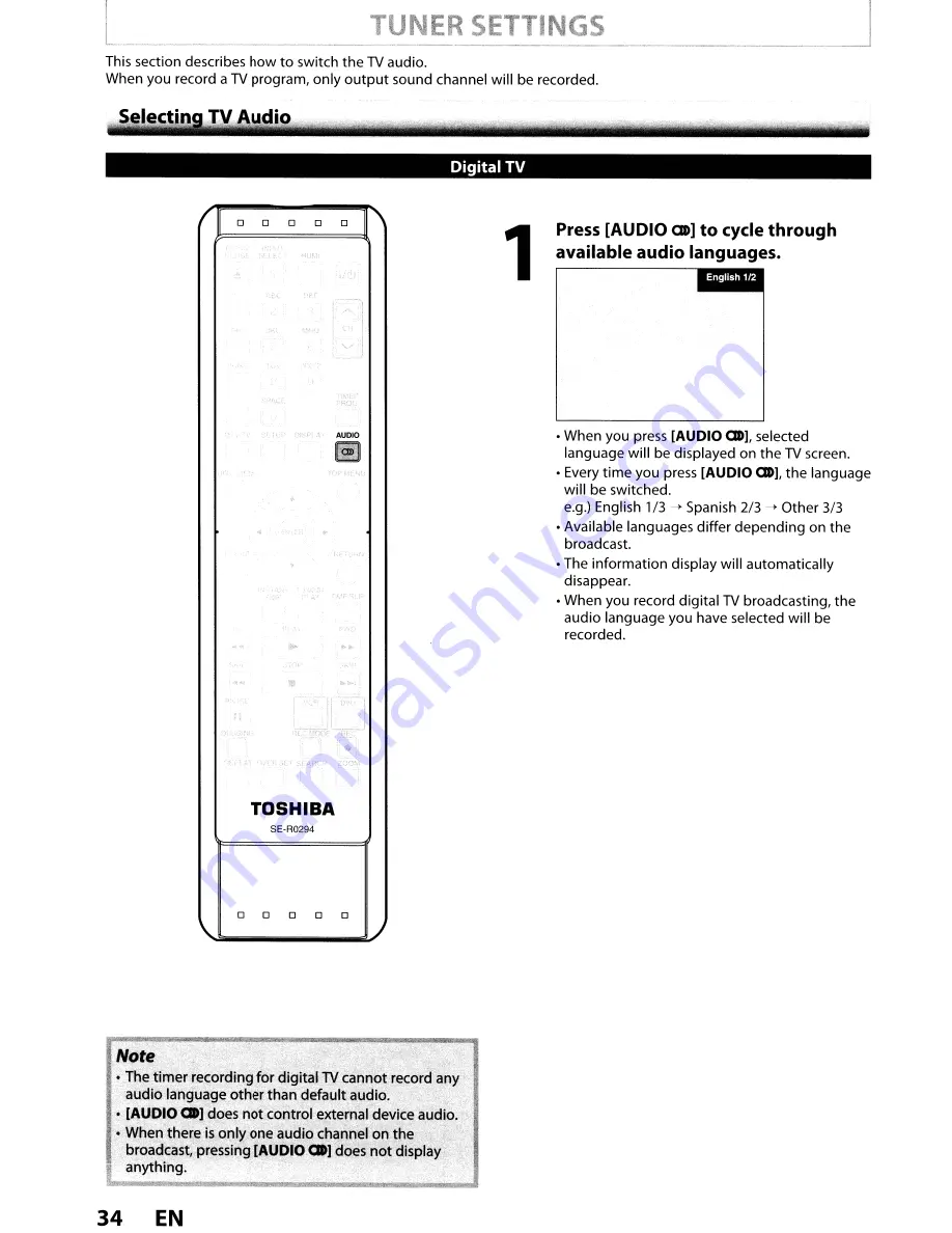 Toshiba DVR670KU Owner'S Manual Download Page 34