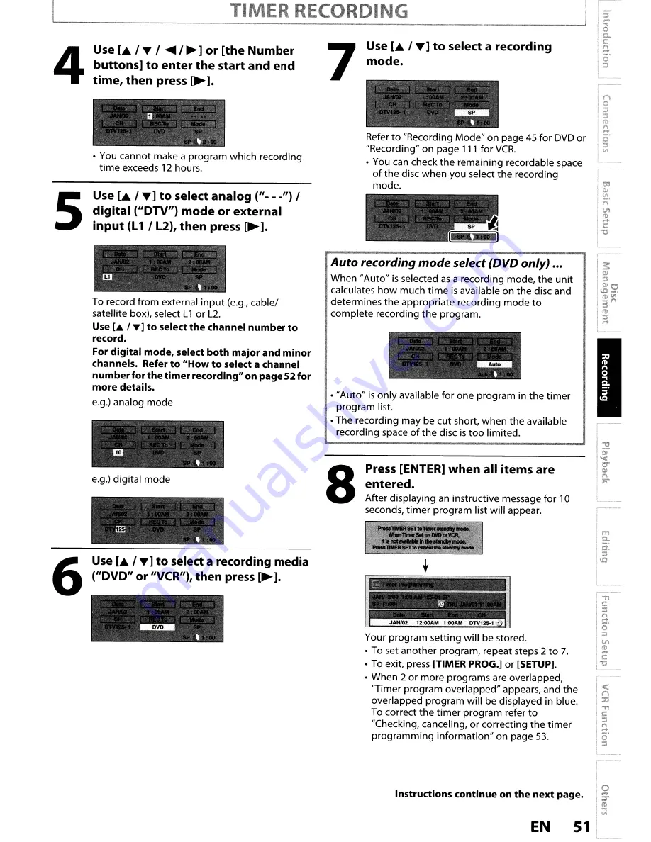 Toshiba DVR670KU Owner'S Manual Download Page 51