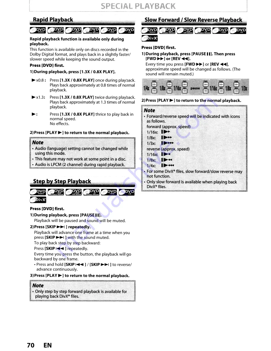 Toshiba DVR670KU Owner'S Manual Download Page 70