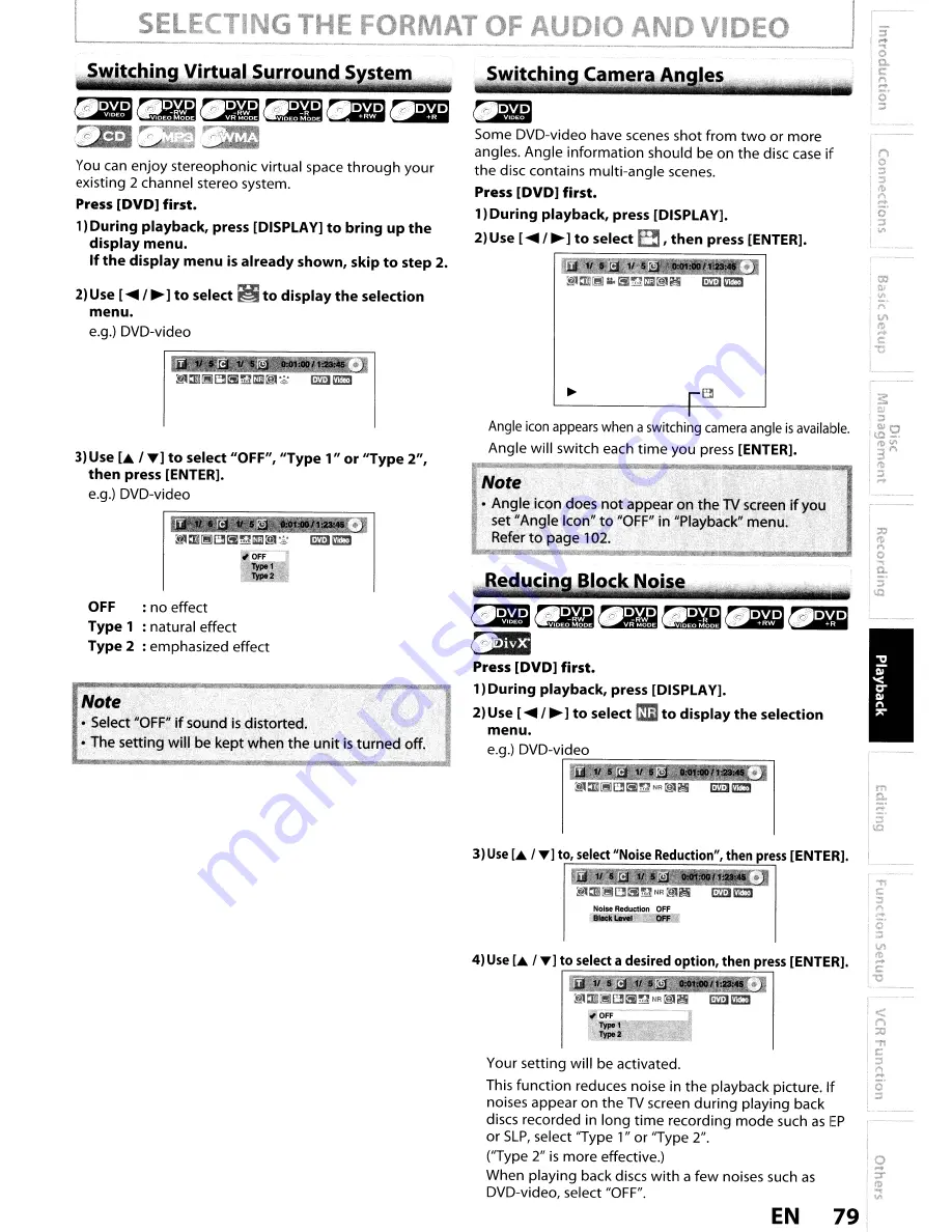 Toshiba DVR670KU Owner'S Manual Download Page 79