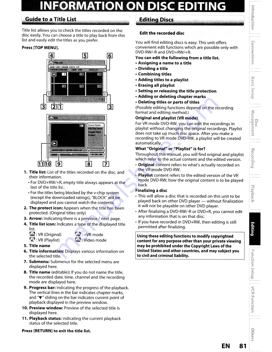 Toshiba DVR670KU Owner'S Manual Download Page 81