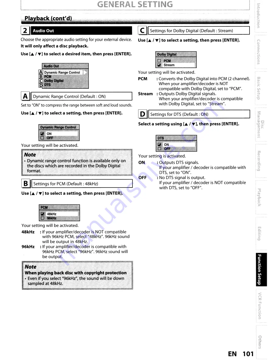 Toshiba DVR670KU Owner'S Manual Download Page 101