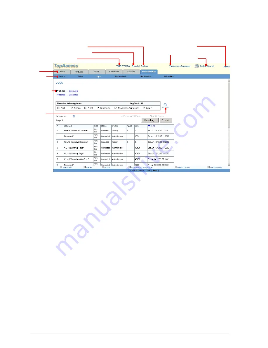 Toshiba e-STUDIO GL-1020 Administrator'S Manual Download Page 292