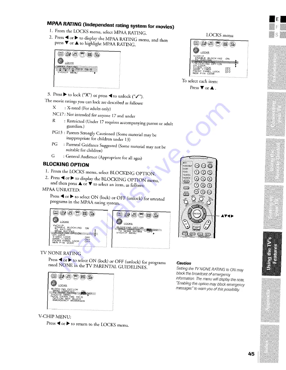 Toshiba Flat Panel Television Скачать руководство пользователя страница 45