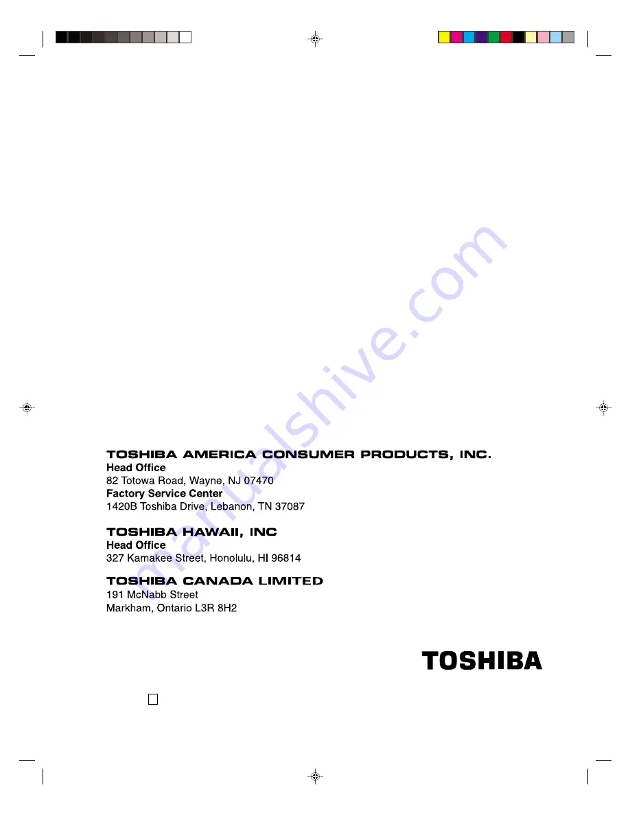 Toshiba FSTPURE ColorStream 14AF42 Owner'S Manual Download Page 36