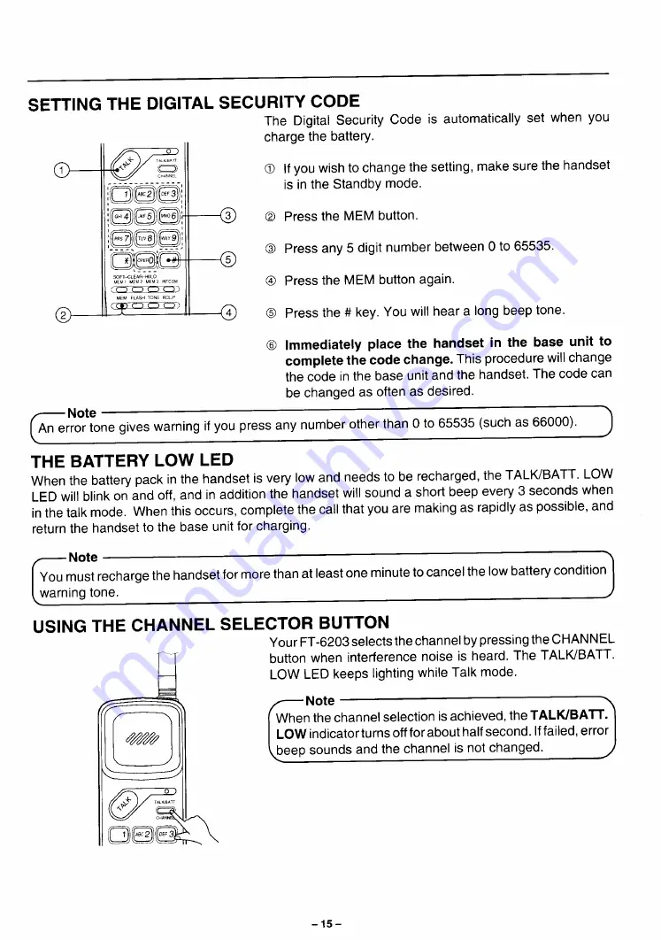 Toshiba FT-6203 Owner'S Manual Download Page 15