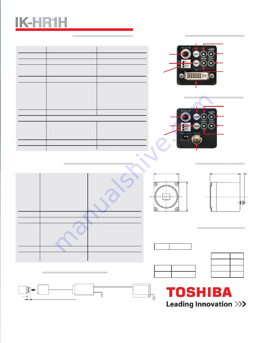 Toshiba IK-HR1H Specification Download Page 2