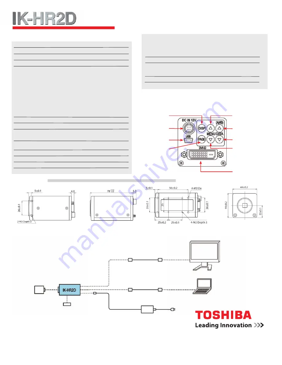 Toshiba IK-HR2D Specifications Download Page 2