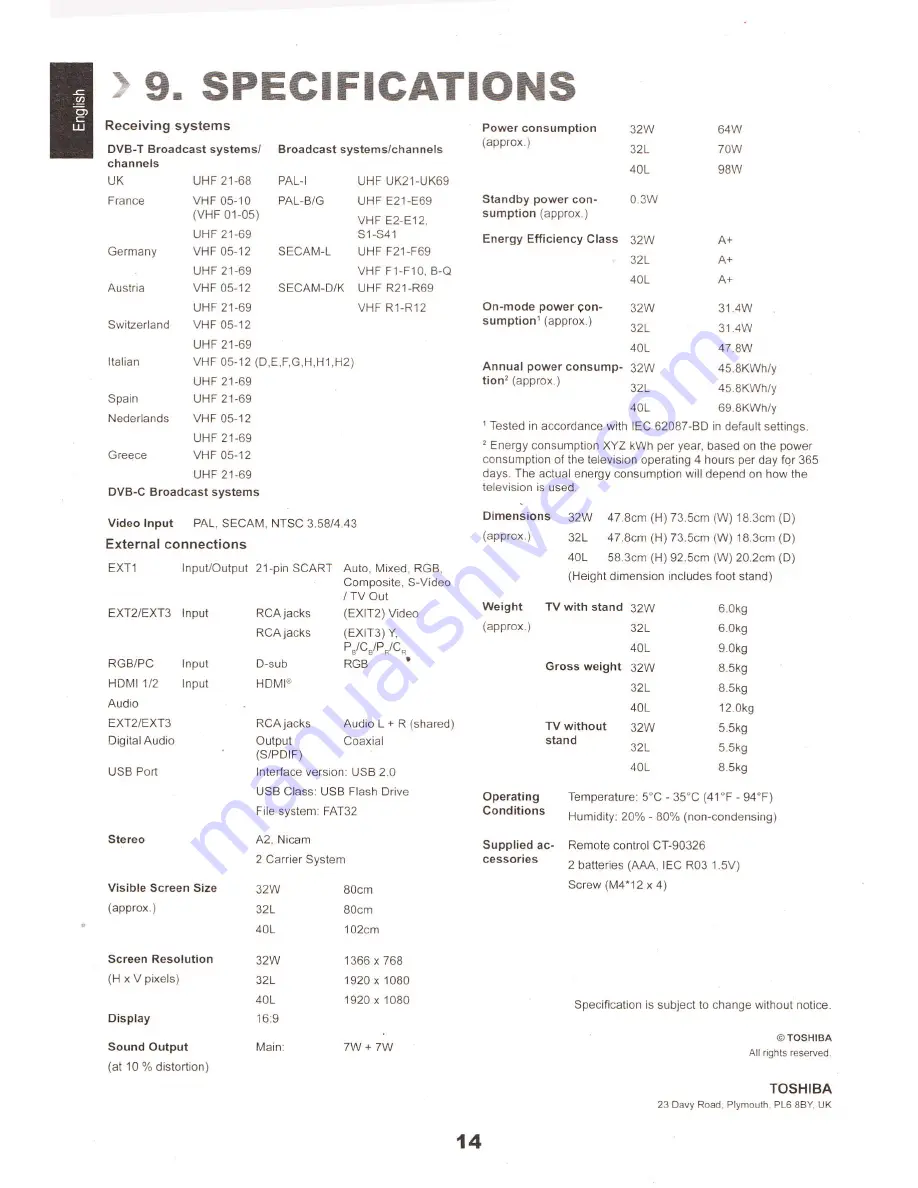 Toshiba L243*DB Quick Start Manual Download Page 16