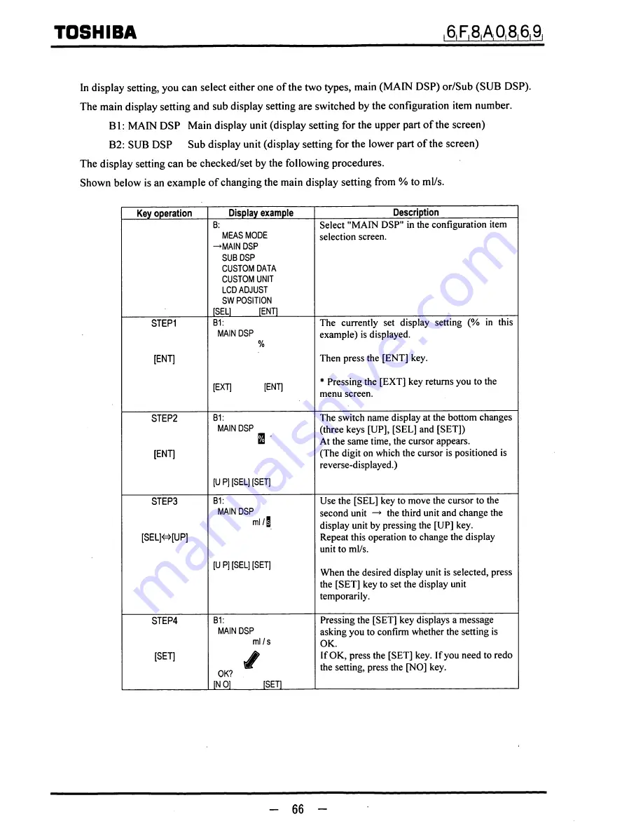 Toshiba LF600F Instruction Manual Download Page 67