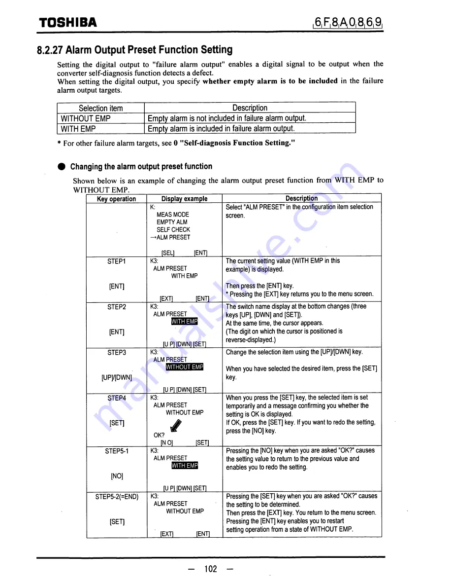 Toshiba LF600F Instruction Manual Download Page 103