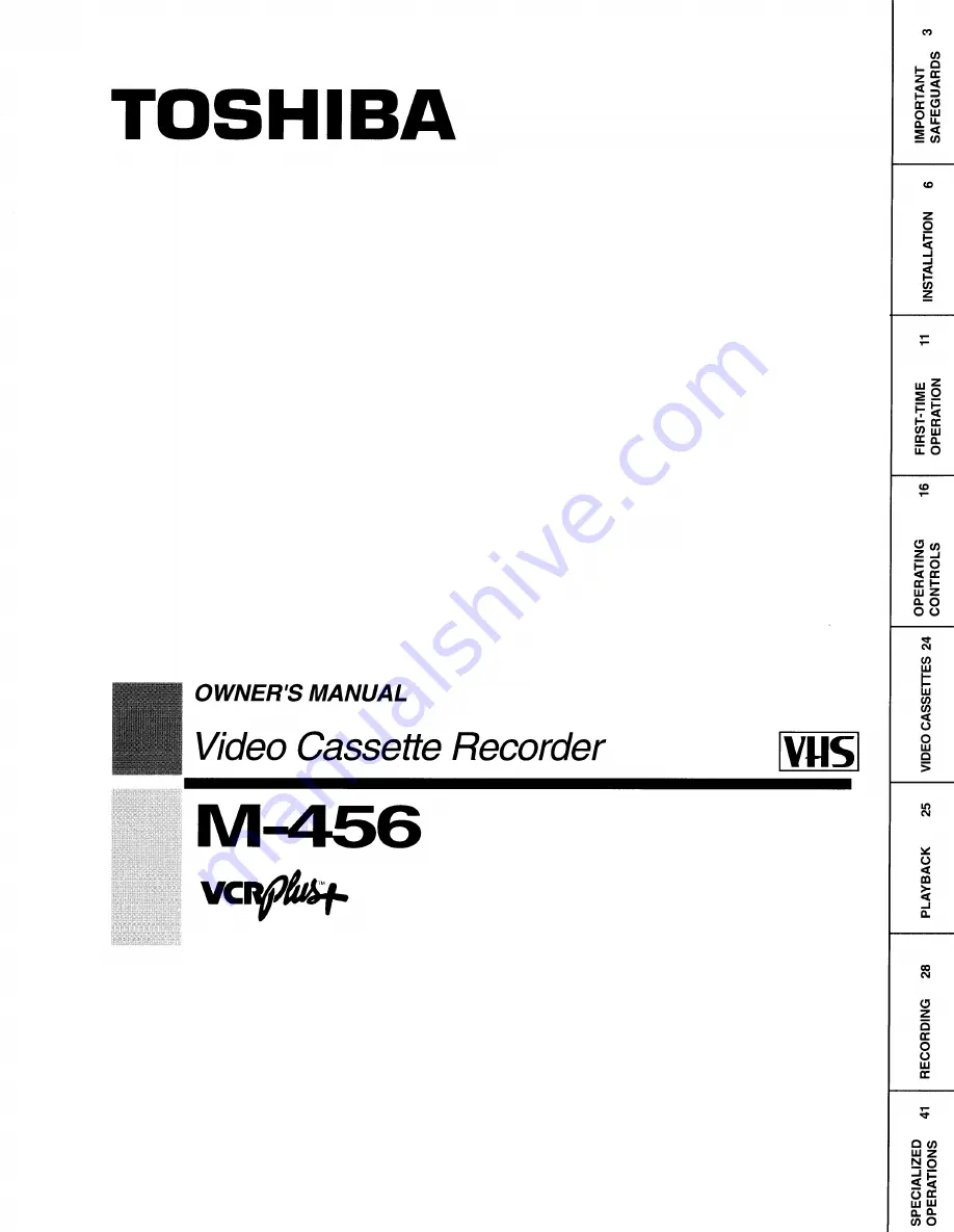 Toshiba M456 Owner'S Manual Download Page 1