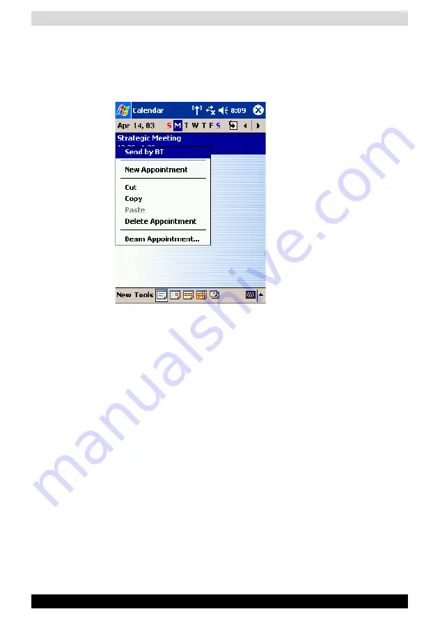 Toshiba Pockey PC e800 User Manual Download Page 147