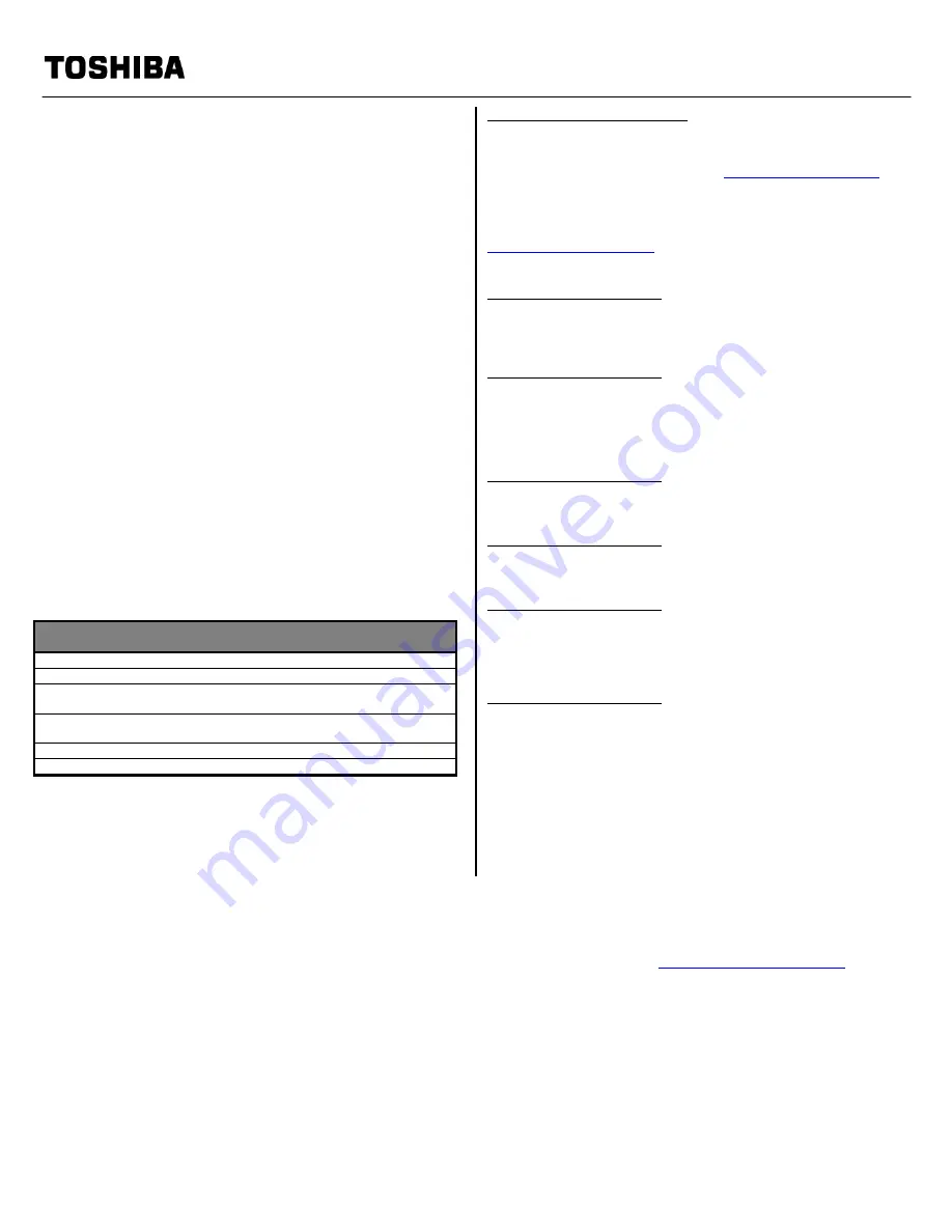 Toshiba R840-S8430 Specifications Download Page 2