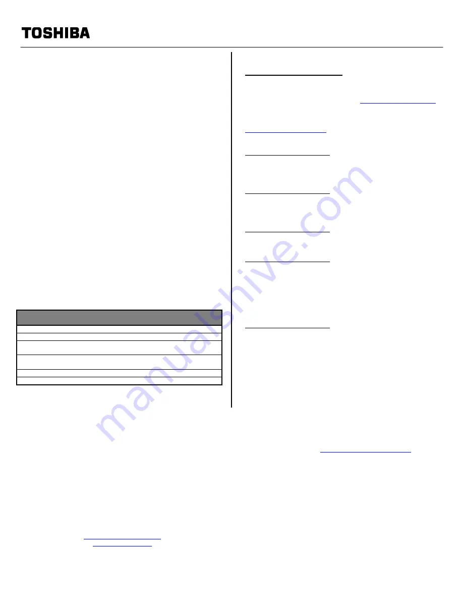 Toshiba R850-S8522 Specifications Download Page 2