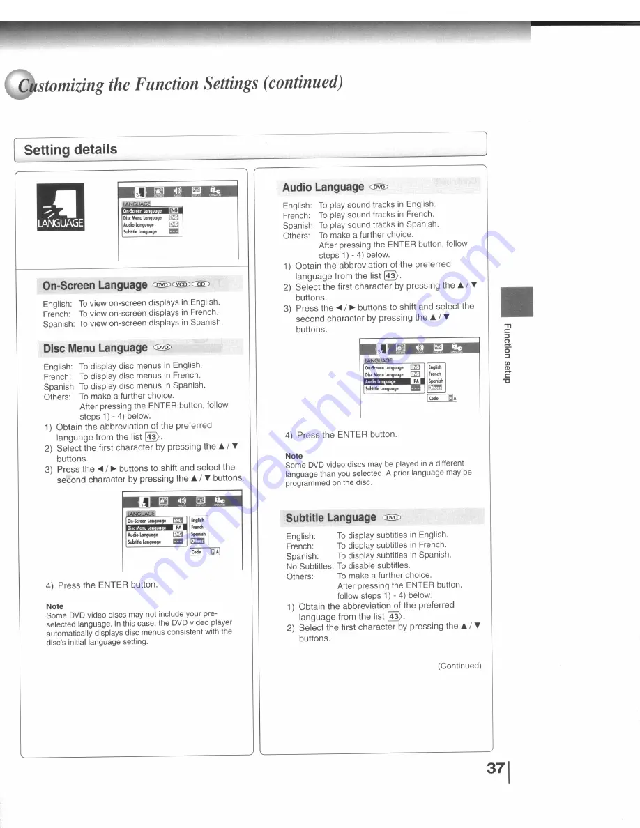 Toshiba SD-4109X Скачать руководство пользователя страница 37