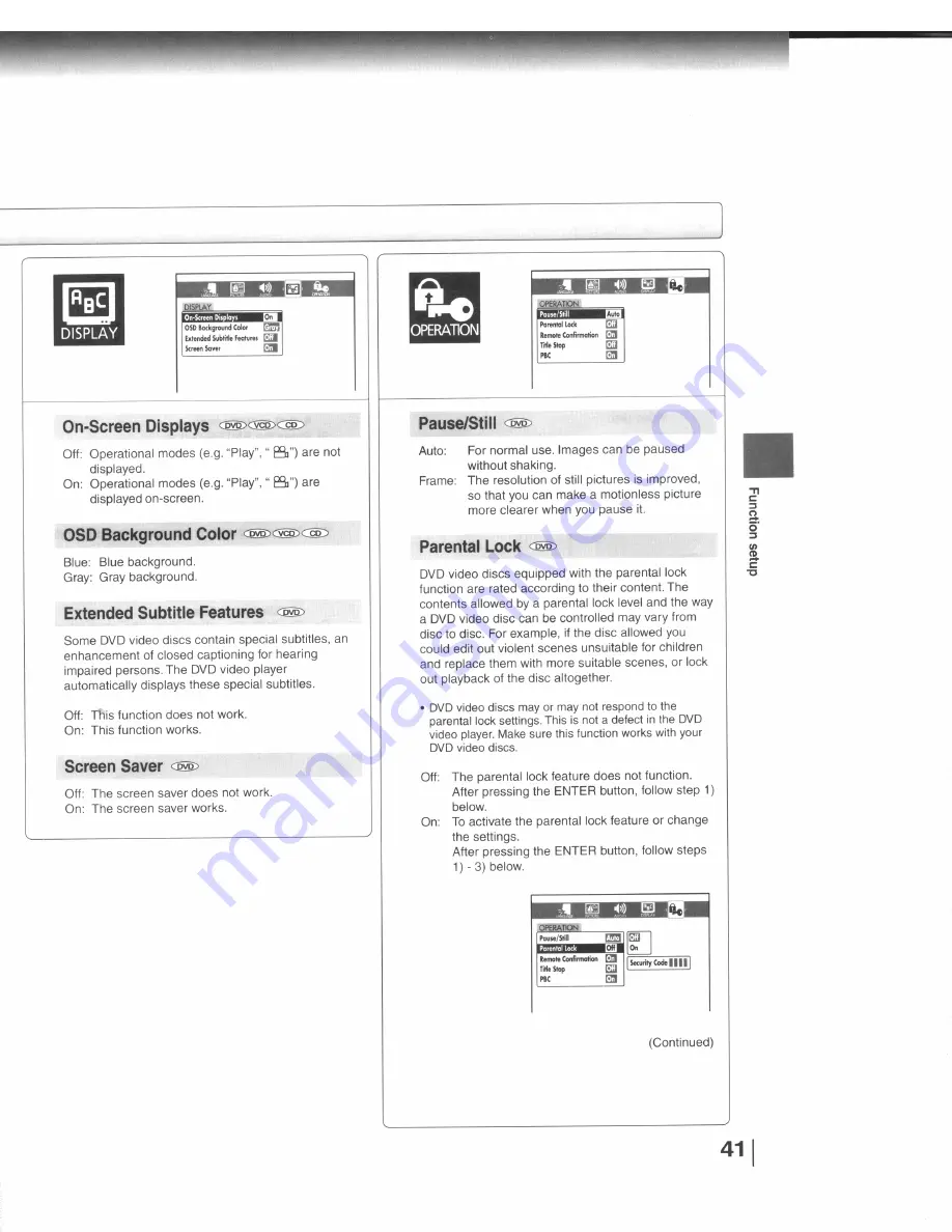 Toshiba SD-4109X Owner'S Manual Download Page 41