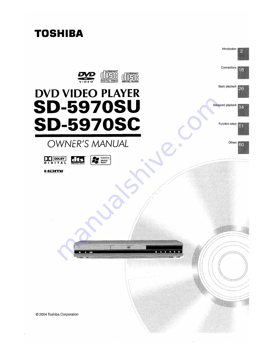 Toshiba SD-5970SC Owner'S Manual Download Page 1