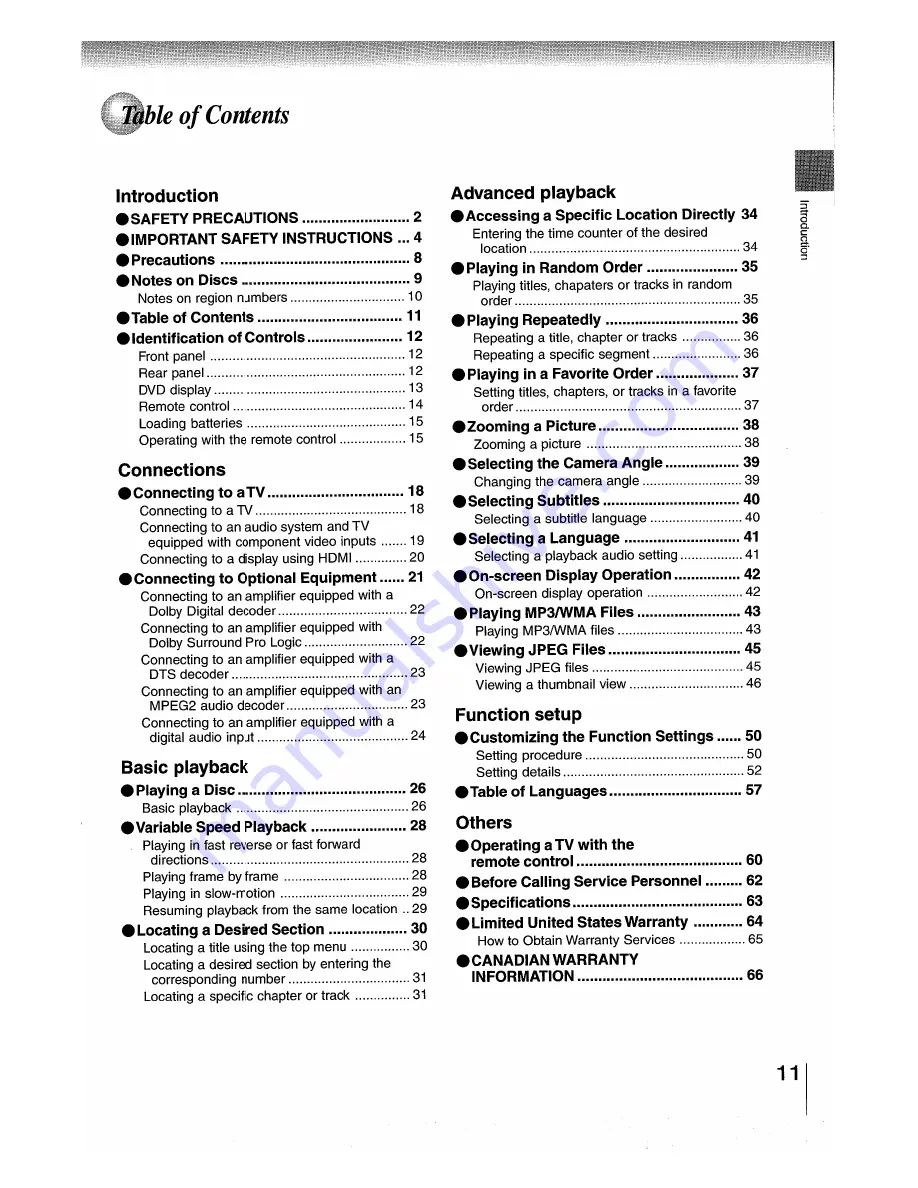 Toshiba SD-5970SC Owner'S Manual Download Page 11