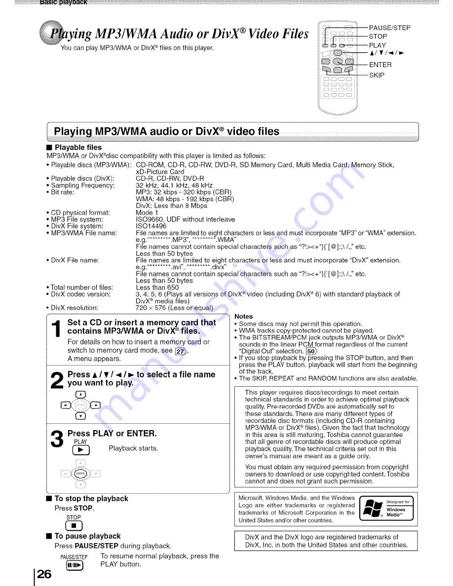 Toshiba SD-P2800SN Скачать руководство пользователя страница 26