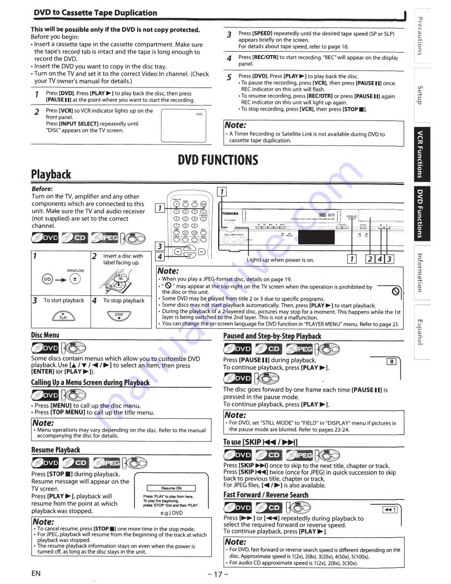 Toshiba SD-V296KU Скачать руководство пользователя страница 17