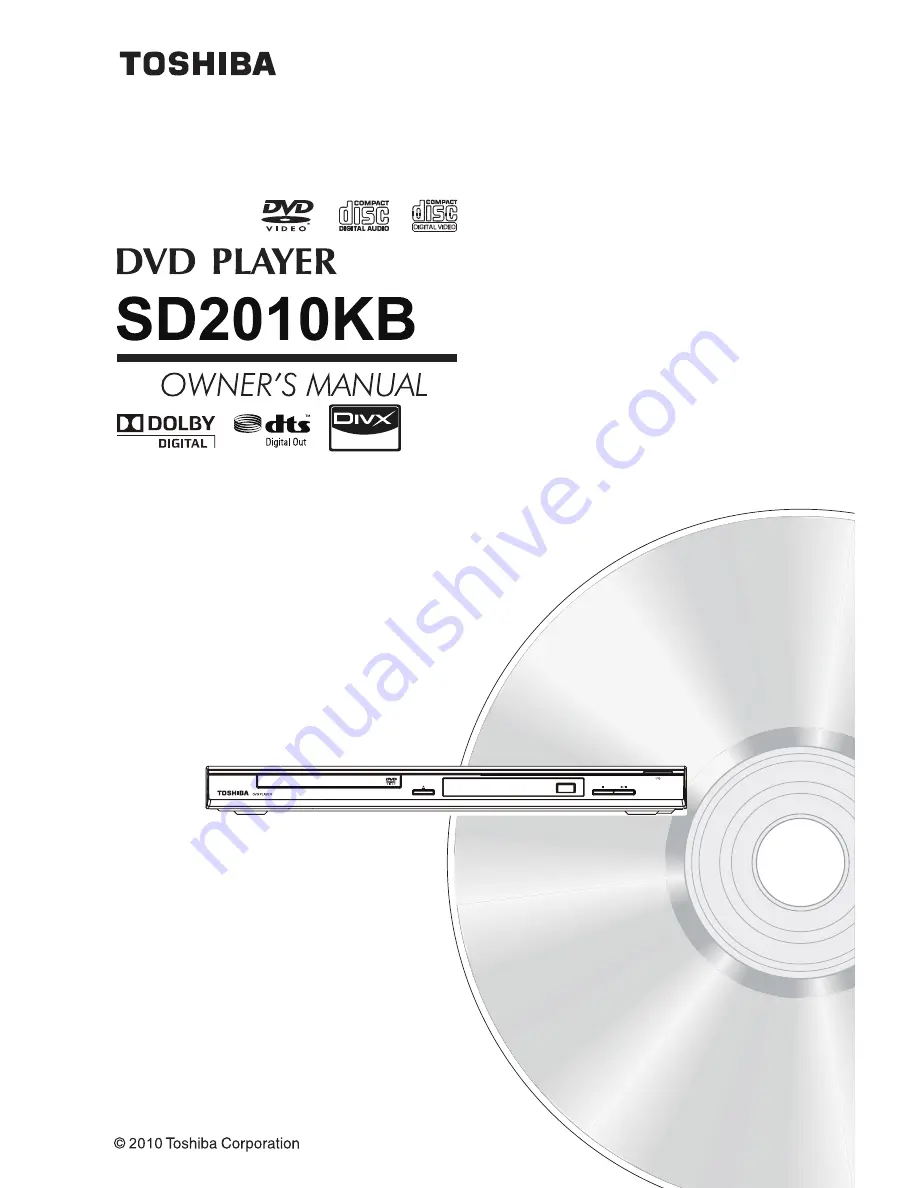 Toshiba SD2010KB Owner'S Manual Download Page 1