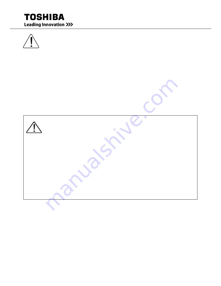 Toshiba T1000 Series Installation And Operation Manual Download Page 18