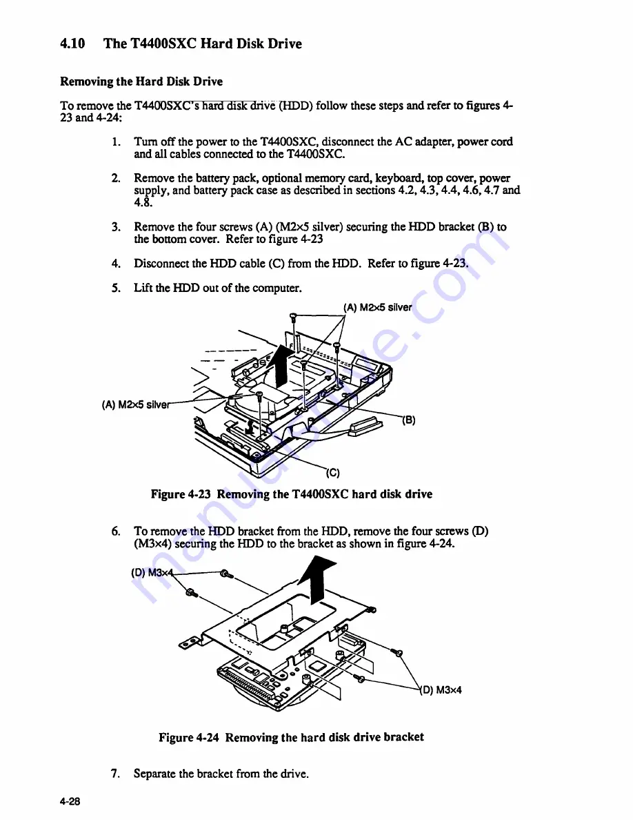 Toshiba T4400SXC Maintenance Manual Download Page 112