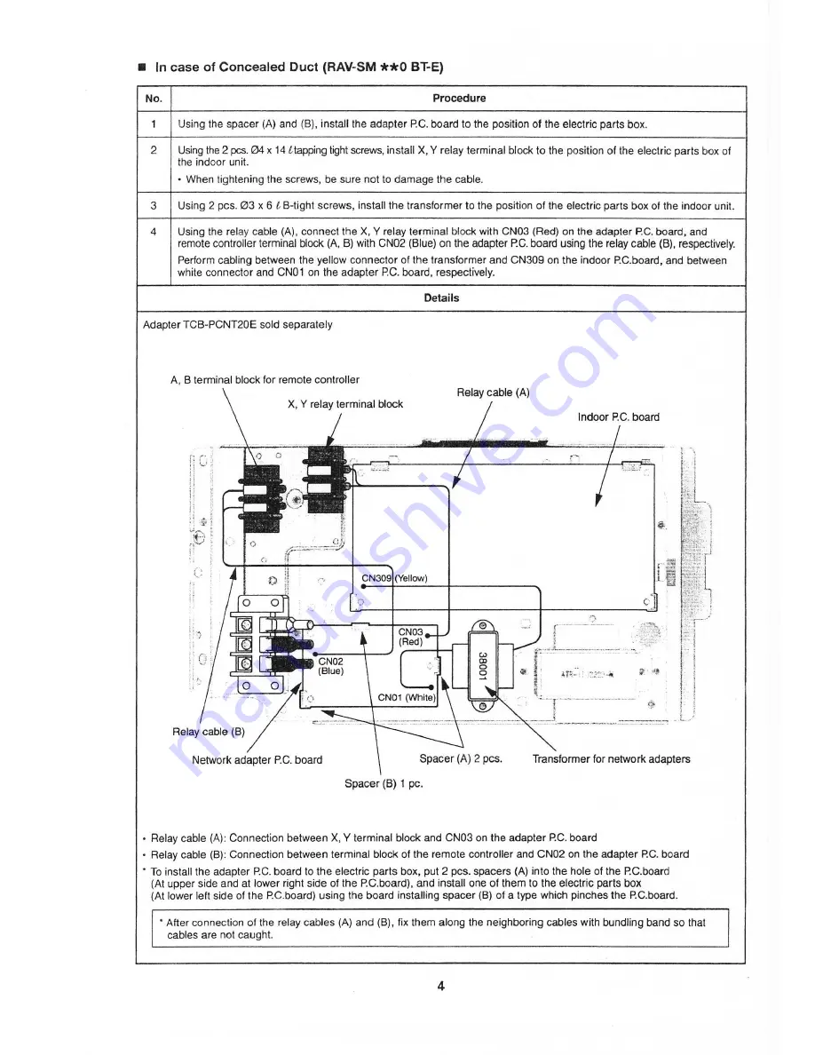 Toshiba TCB-PCNT20E Installation Manual Download Page 4