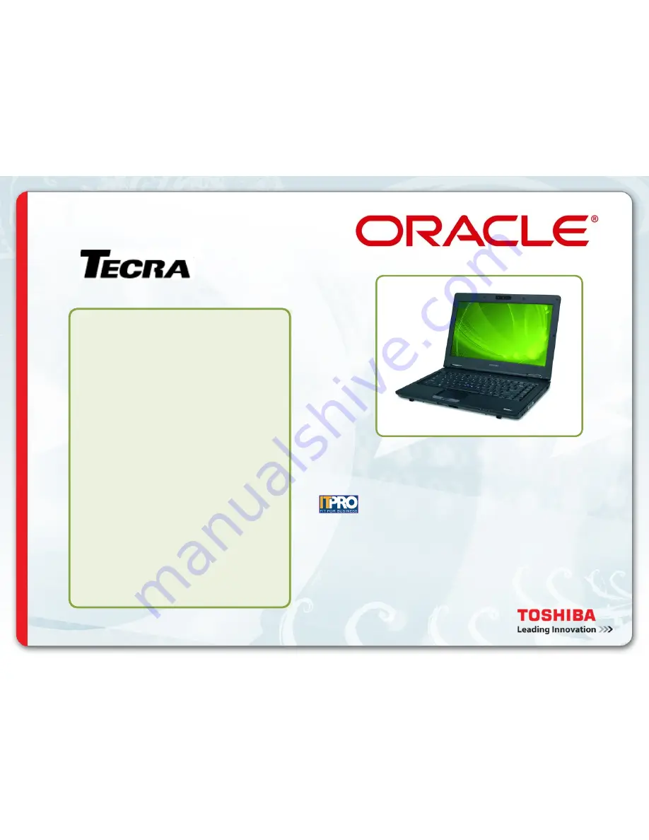 Toshiba Tecra M11 Specification Sheet Download Page 1