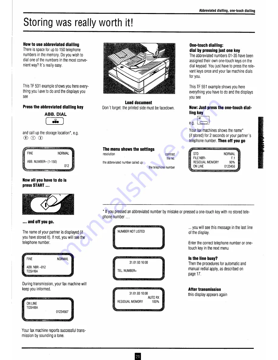 Toshiba TF 531 Instruction Manual Download Page 20