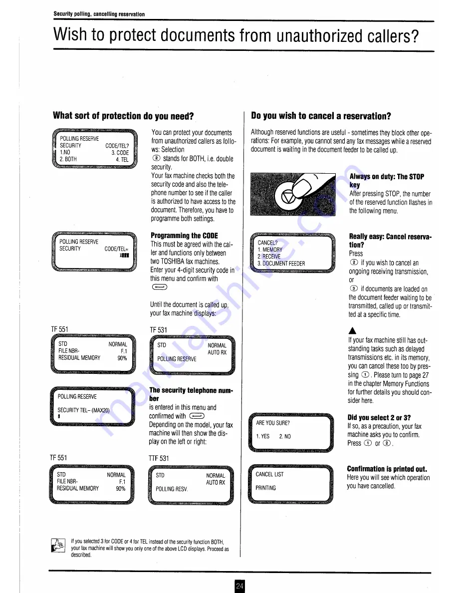 Toshiba TF 531 Instruction Manual Download Page 23