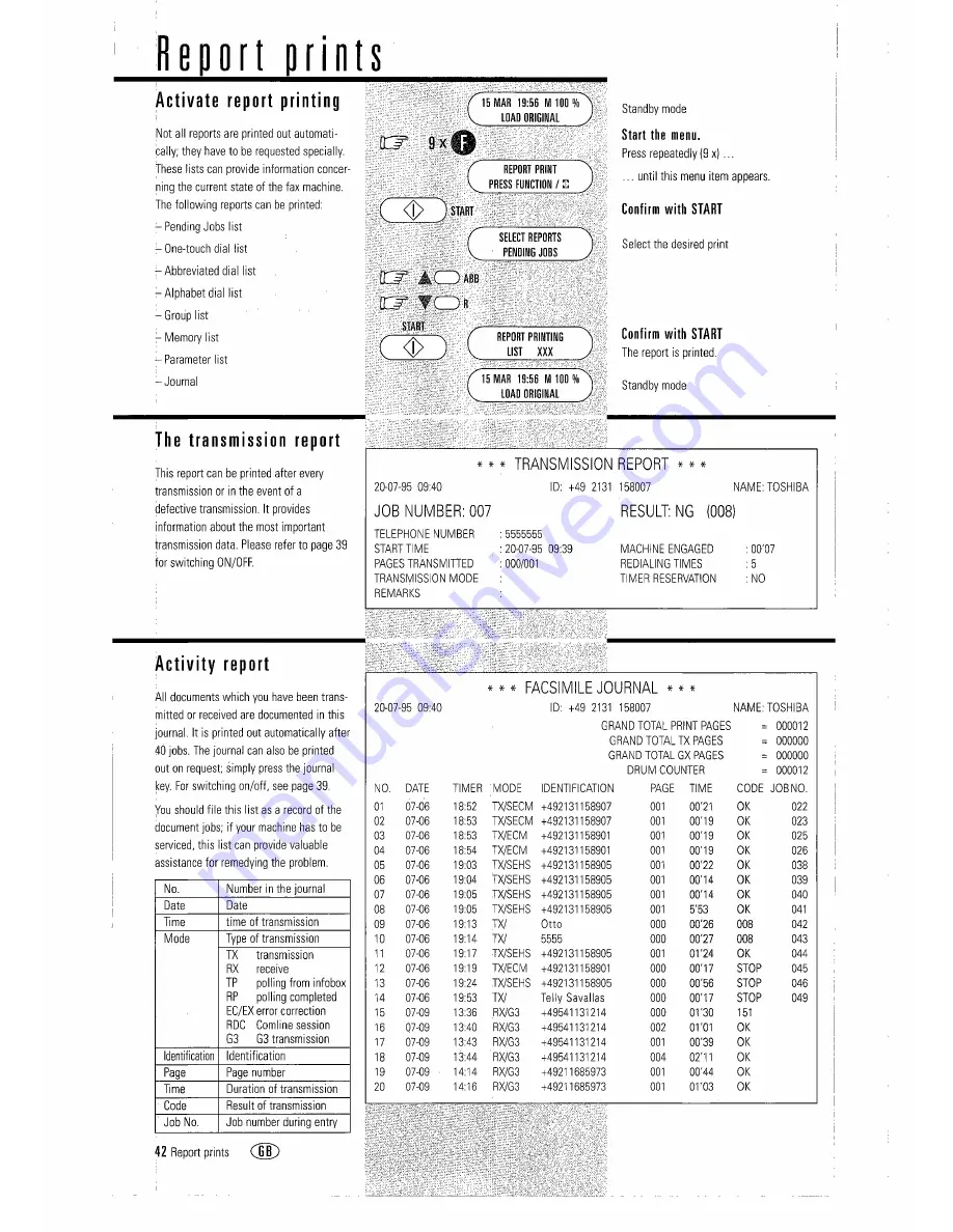 Toshiba TF 605 Instruction Manual Download Page 43