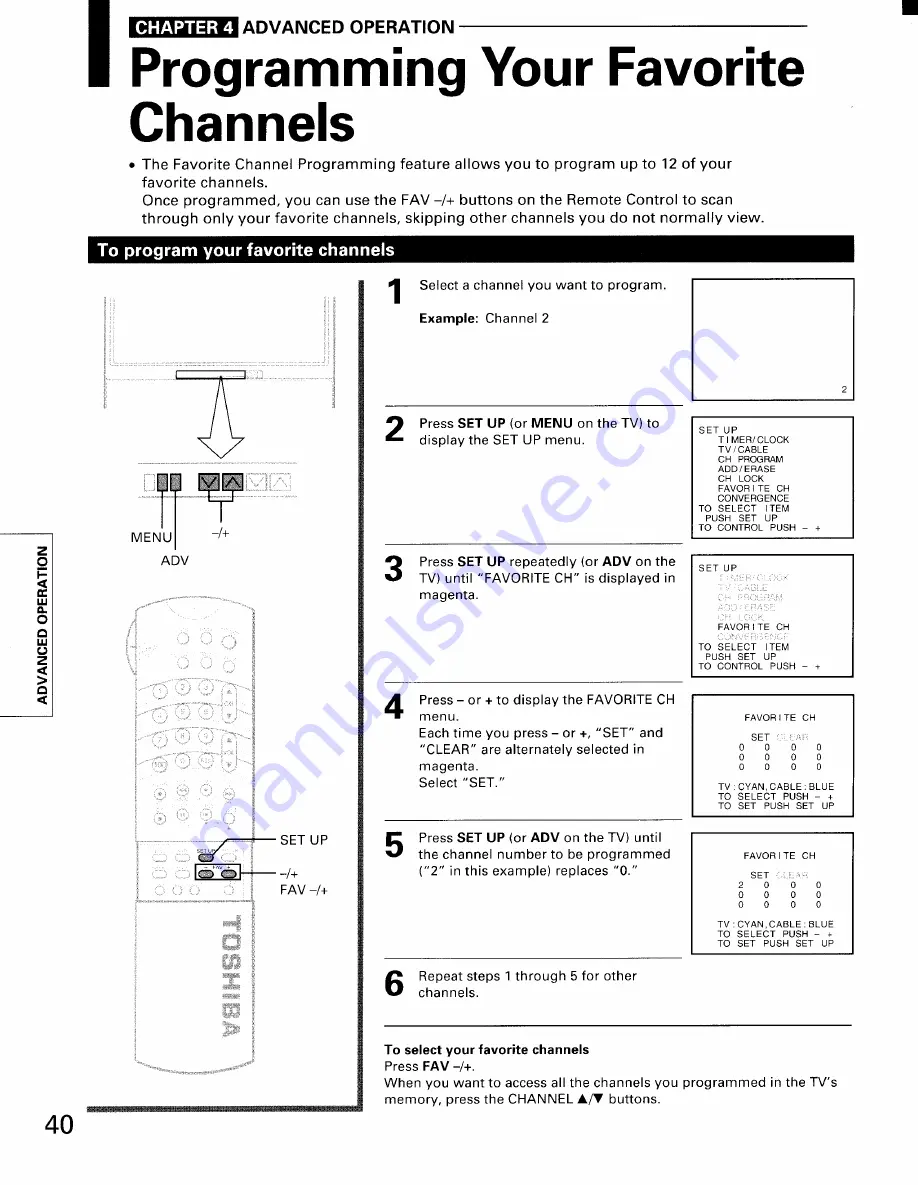 Toshiba TP48E50 Owner'S Manual Download Page 40