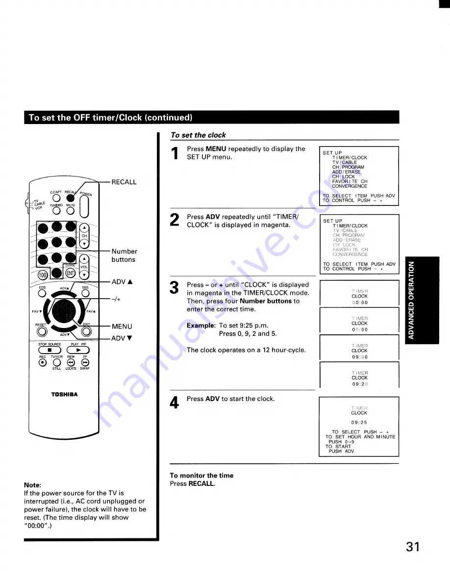 Toshiba TP48G10 Owner'S Manual Download Page 31