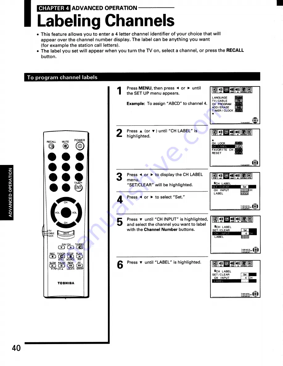 Toshiba TP50H50 Owner'S Manual Download Page 40