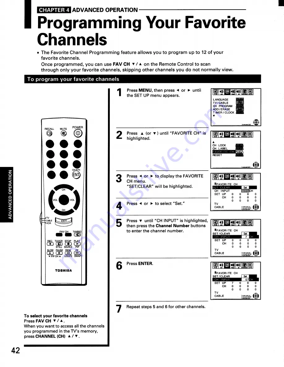 Toshiba TP50H50 Owner'S Manual Download Page 42