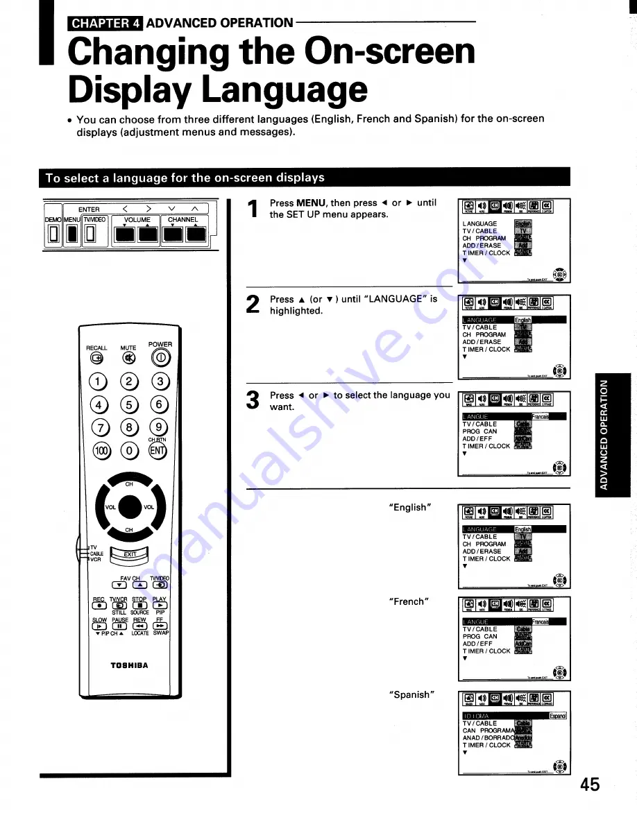 Toshiba TP50H50 Owner'S Manual Download Page 45