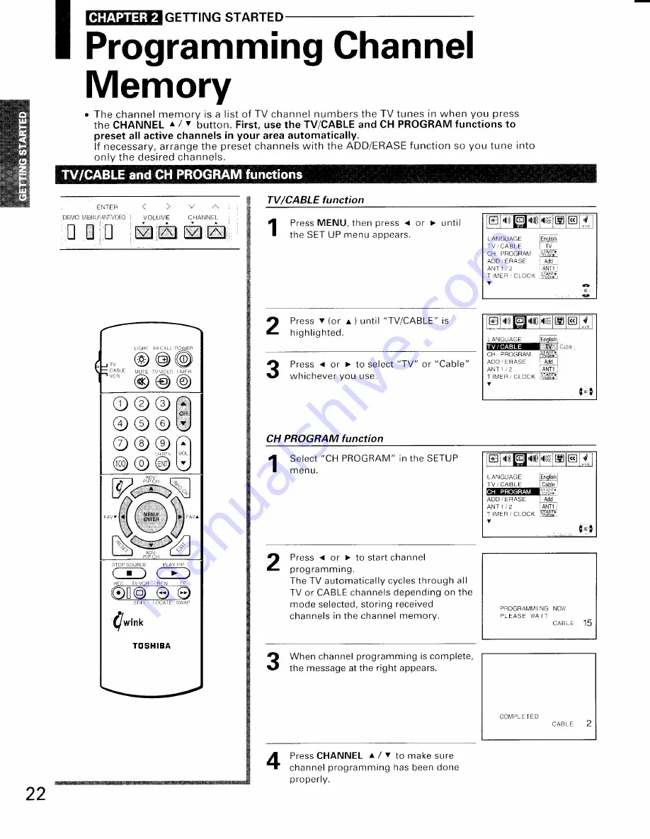 Toshiba TP50H64 Owner'S Manual Download Page 22